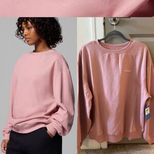 NWT (M) Columbia Aldermore Crew Shirt Women's Light Pink Crewneck Sweatshirt